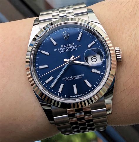 rolex datejust 36 blue dial 2019|Rolex Datejust 36 price new.